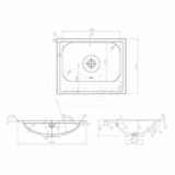 "Splash-60" Halifax onderkast + wastafel zonder kraangat 60cm - Artikelnr.: 4022450