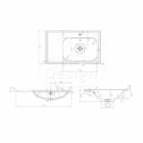 "Splash-80" Halifax onderkast + wastafel met kraangat 80cm - Artikelnr.: 4022500