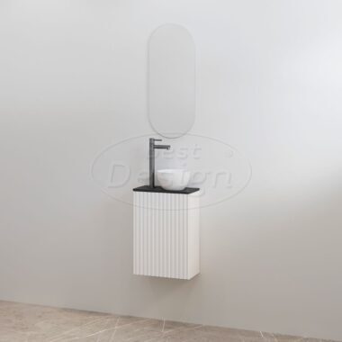 "Mali" Mat-wit onderkast + Mat-zwart meubelblad - Artikelnr.: 4023150