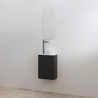"Mali" Mat-zwart onderkast + Mat-wit meubelblad - Artikelnr.: 4023190