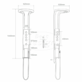 "Nero-Future 2.0" Thermostatisch douchepaneel 1440x220/520mm mat-zwart - Artikelnr.: 4020290