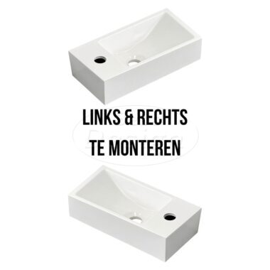 "Ibeco" fontein 36x18x9cm L&R met kraangat - Artikelnr.: 4020480
