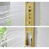 "Nancy-Future" Thermostatisch douchepaneel 1440x220/520mm mat-goud - Artikelnr.: 4020730