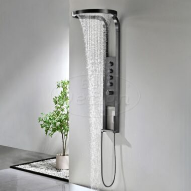 "Moya-Future" Thermostatisch douchepaneel 1440x220/520mm Gunmetal - Artikelnr.: 4020740