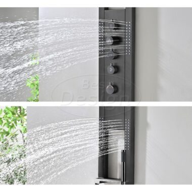 "Moya-Future" Thermostatisch douchepaneel 1440x220/520mm Gunmetal - Artikelnr.: 4020740