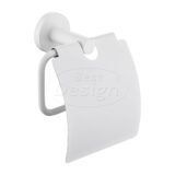 "White" toiletrolhouder met klep mat-wit - Artikelnr.: 4021930