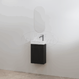 "Mali" Mat-zwart onderkast + Glans-wit fontein L&R met kraangat - Artikelnr.: 4023230