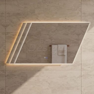 "Vibe" Parallelo spiegel incl.verwarming, 3 kleuren LED verlichting,dimbaar 120x65 cm - Artikelnr.: 4023250