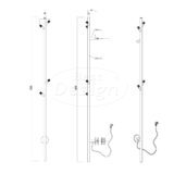 High-End Ore "Bavel" elektrische staaf handdoek radiator 1500 mm 38W RVS - Artikelnr.: 4023320