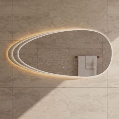 "Boloo" spiegel incl.verwarming, 3 kleuren LED verlichting dimbaar 100x50 cm - Artikelnr.: 4023600