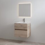 "Splash-60" Frosted-Brown onderkast + wastafel met kraangat 60cm - Artikelnr.: 4023670