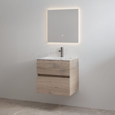 "Splash-60" Frosted-Brown onderkast + wastafel met kraangat 60cm - Artikelnr.: 4023670