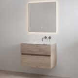 "Splash-80" Frosted-Brown onderkast + wastafel zonder kraangat 80cm - Artikelnr.: 4023730