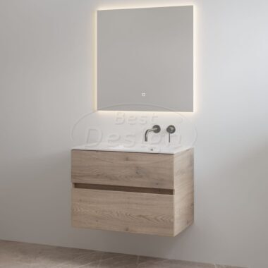 "Splash-80" Frosted-Brown onderkast + wastafel zonder kraangat 80cm - Artikelnr.: 4023730