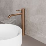 "High-End Liora" RVS-304 hoge wastafelmengkraan Desert Brown - Artikelnr.: 4022110