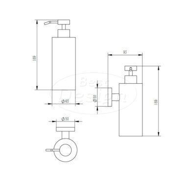 "Liora-Fiora" wand zeepdispencer 250 ml Desert Brown - Artikelnr.: 4023380