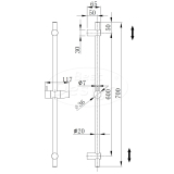 "Ore-Stranger" douche-glijstang 70cm RVS-304 - Artikelnr.: 4024380 "Ore-Stranger" douche-glijstang 70cm RVS-304 - Artikelnr.: 4024380