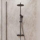 "High-End Nero" RVS-304 thermostatische regendouche opbouwset mat-zwart - Artikelnr.: 4022590