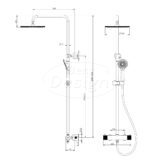 "High-End Nancy" RVS-304 thermostatische regendouche opbouwset mat-goud - Artikelnr.: 4022610