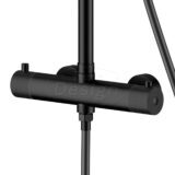 "High-End Nero" RVS-304 thermostatische regendouche opbouwset mat-zwart - Artikelnr.: 4022590