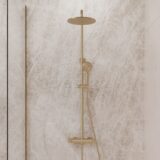 "High-End Nancy" RVS-304 thermostatische regendouche opbouwset mat-goud - Artikelnr.: 4022610