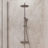 "High-End Moya" RVS-304 thermostatische regendouche opbouwset gunmetal - Artikelnr.: 4022620