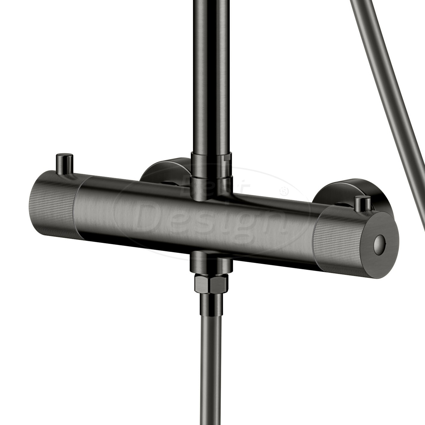 "High-End Moya" RVS-304 thermostatische regendouche opbouwset gunmetal - Artikelnr.: 4022620