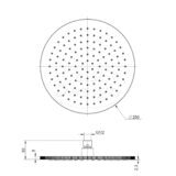 "High-End Nancy" regendouche rond 250 mm x 8 mm Mat-Goud - Artikelnr.: 4023000