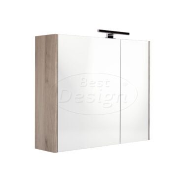 "Happy-Frosted-Brown" MDF spiegelkast + verlichting 60x60cm - Artikelnr.: 4023920