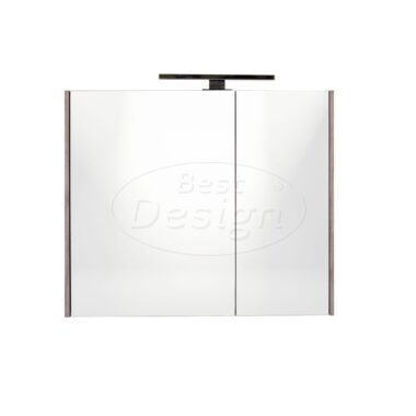 "Happy-Frosted-Brown" MDF spiegelkast + verlichting 60x60cm - Artikelnr.: 4023920