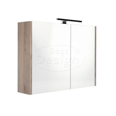 "Happy-Frosted-Brown" MDF spiegelkast + verlichting 80x60cm - Artikelnr.: 4023930