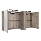 "Happy-Frosted-Brown" MDF spiegelkast + verlichting 120x60cm - Artikelnr.: 4023940