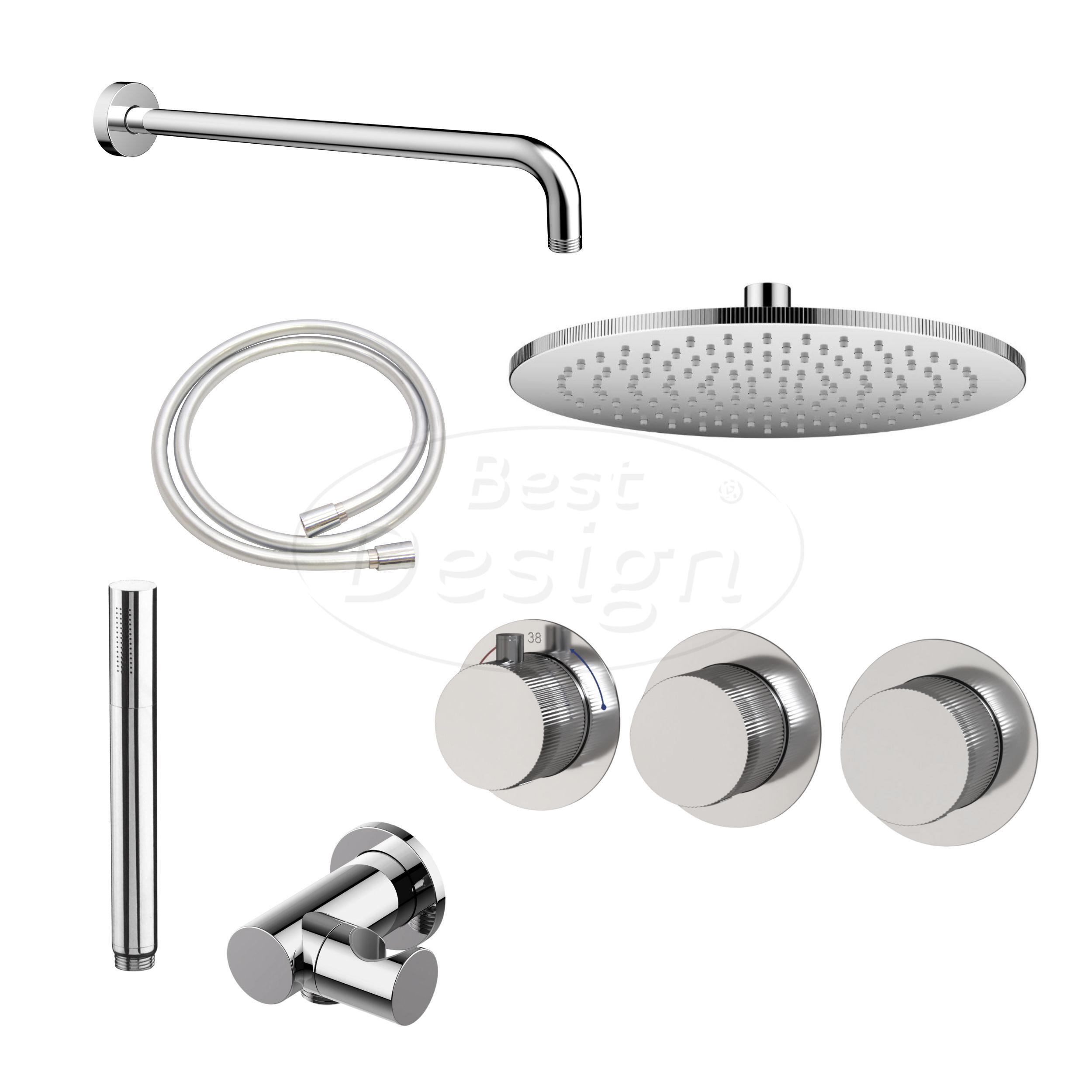 "One-Pack" inbouw-regendoucheset "High-End Chrome M-250" chroom - Artikelnr.: 4025890