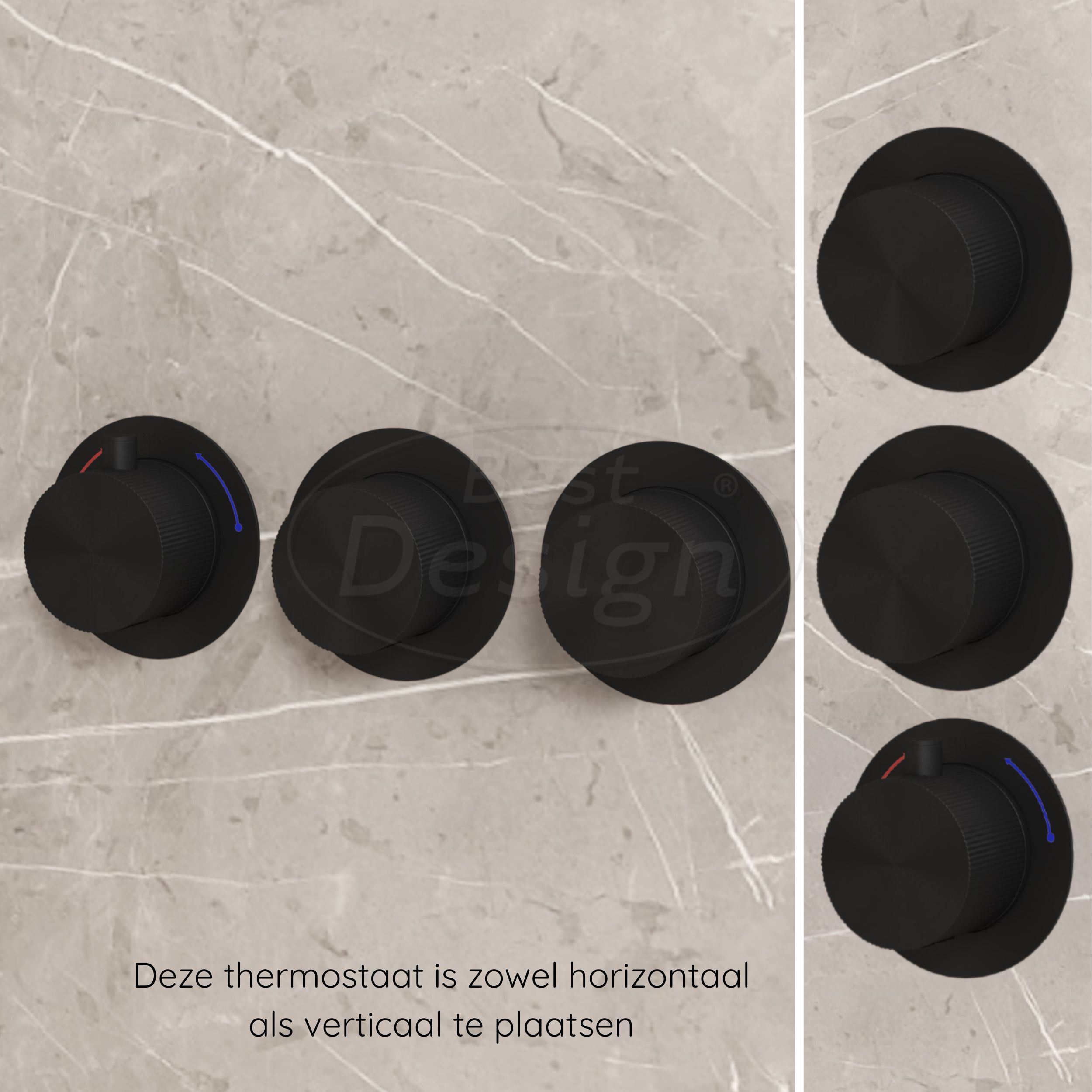 "One-Pack" inbouw-regendoucheset "High-End Nero M-250" mat-zwart - Artikelnr.: 4025910