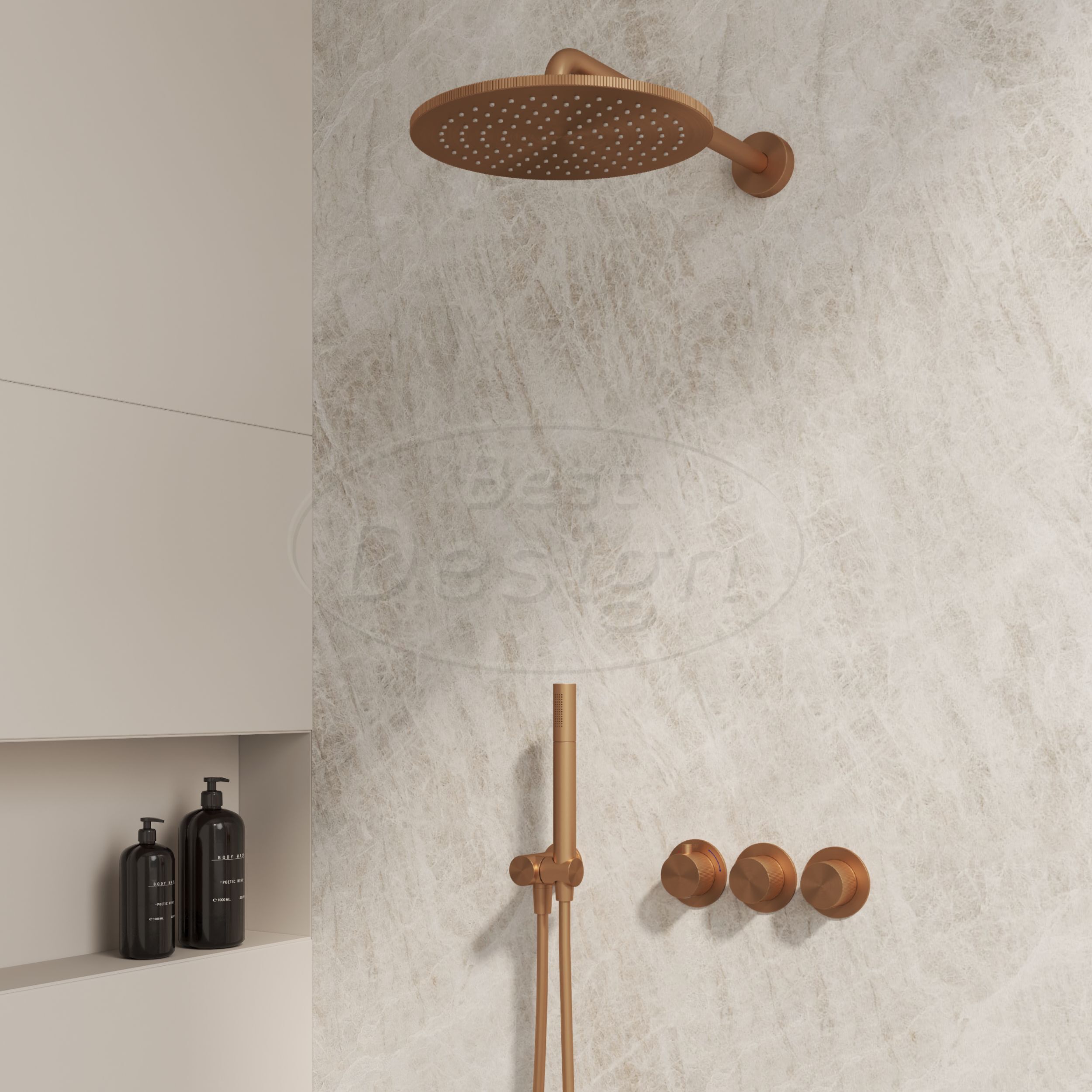 "One-Pack" inbouw-regendoucheset "High-End Liora M-250" desert brown - Artikelnr.: 4025940