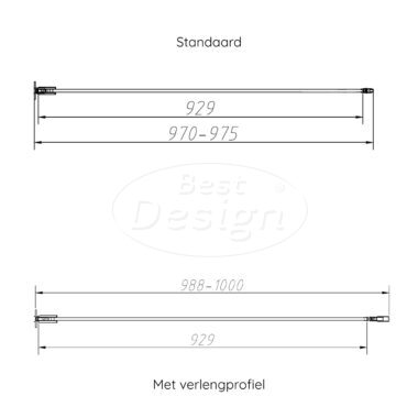 'Dalis-1000-Moya-Helder' nisdeur NANO 8mm glas - Artikelnr.: 4024950