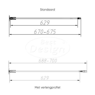 'Dalis-700-Moya-Helder' nisdeur NANO 8mm glas - Artikelnr.: 4024920