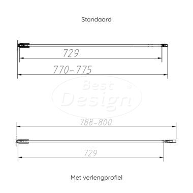 'Dalis-800-Moya-Helder' nisdeur NANO 8mm glas - Artikelnr.: 4024930