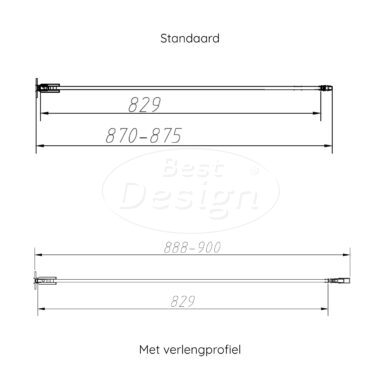 'Dalis-900-Moya-Helder' nisdeur NANO 8mm glas - Artikelnr.: 4024940