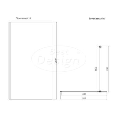 "Dalis-1200-Liora-Mocha" inloopdouche NANO 8mm glas Desert Brown - Artikelnr.: 4026190