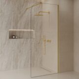 'Dalis-Curve-900-Nancy' inloopdouche NANO 8mm glas mat-goud - Artikelnr.: 4026730