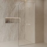 'Dalis-Curve-1000-White' inloopdouche NANO 8mm glas mat-wit - Artikelnr.: 4026820