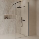 'Dalis-Curve-1200-Nero' inloopdouche NANO 8mm glas mat-zwart - Artikelnr.: 4026870