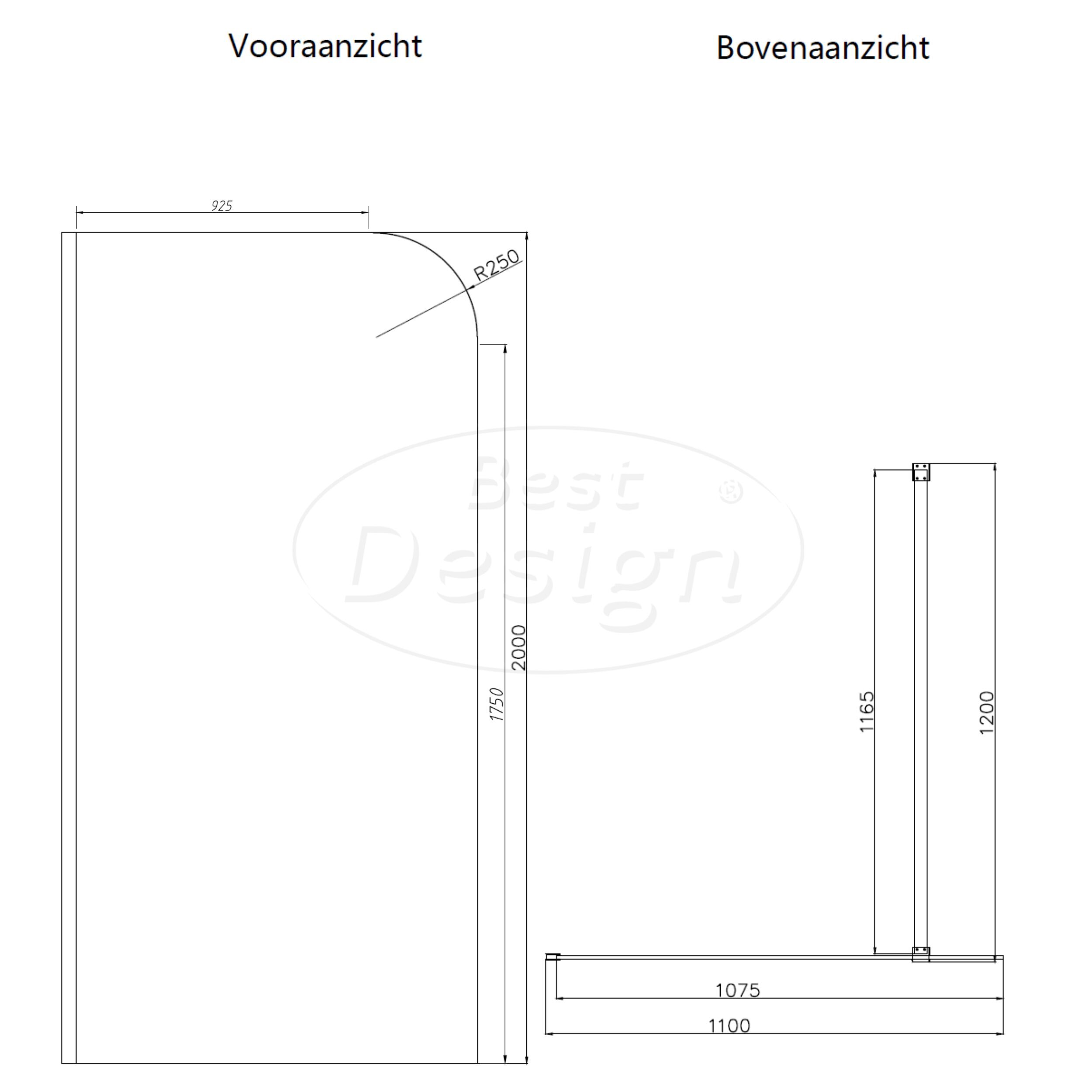 'Dalis-Curve-1200-Ore' inloopdouche NANO 8mm glas RVS - Artikelnr.: 4026910