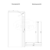 'Dalis-Curve-900-Nancy' inloopdouche NANO 8mm glas mat-goud - Artikelnr.: 4026730