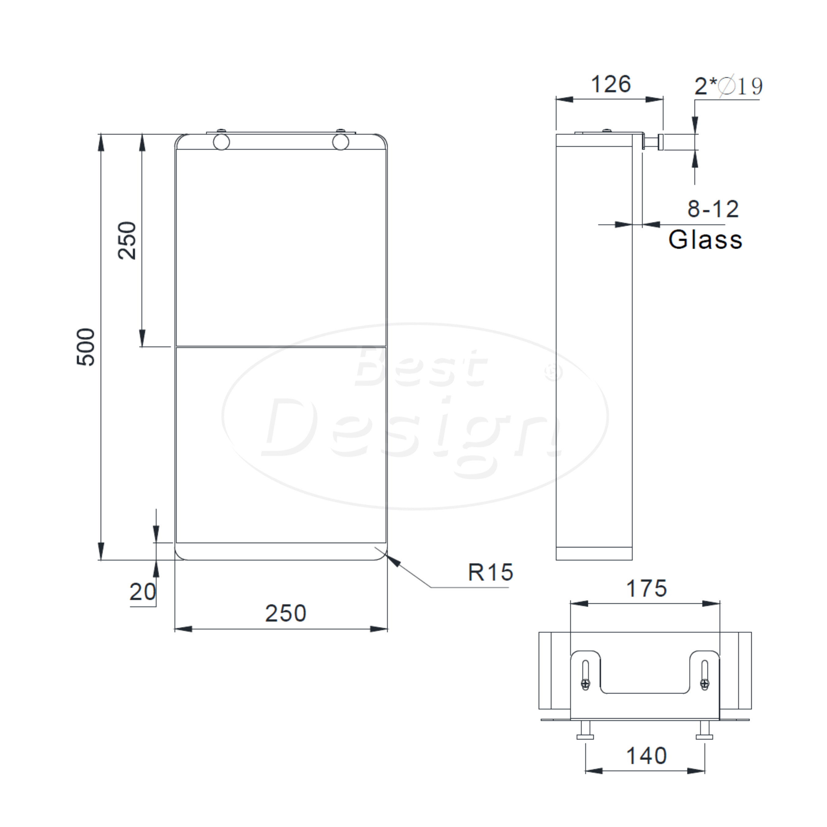 "Liora-Soap" doucherek hangend 500x250x90mm Desert Brown - Artikelnr.: 4026550
