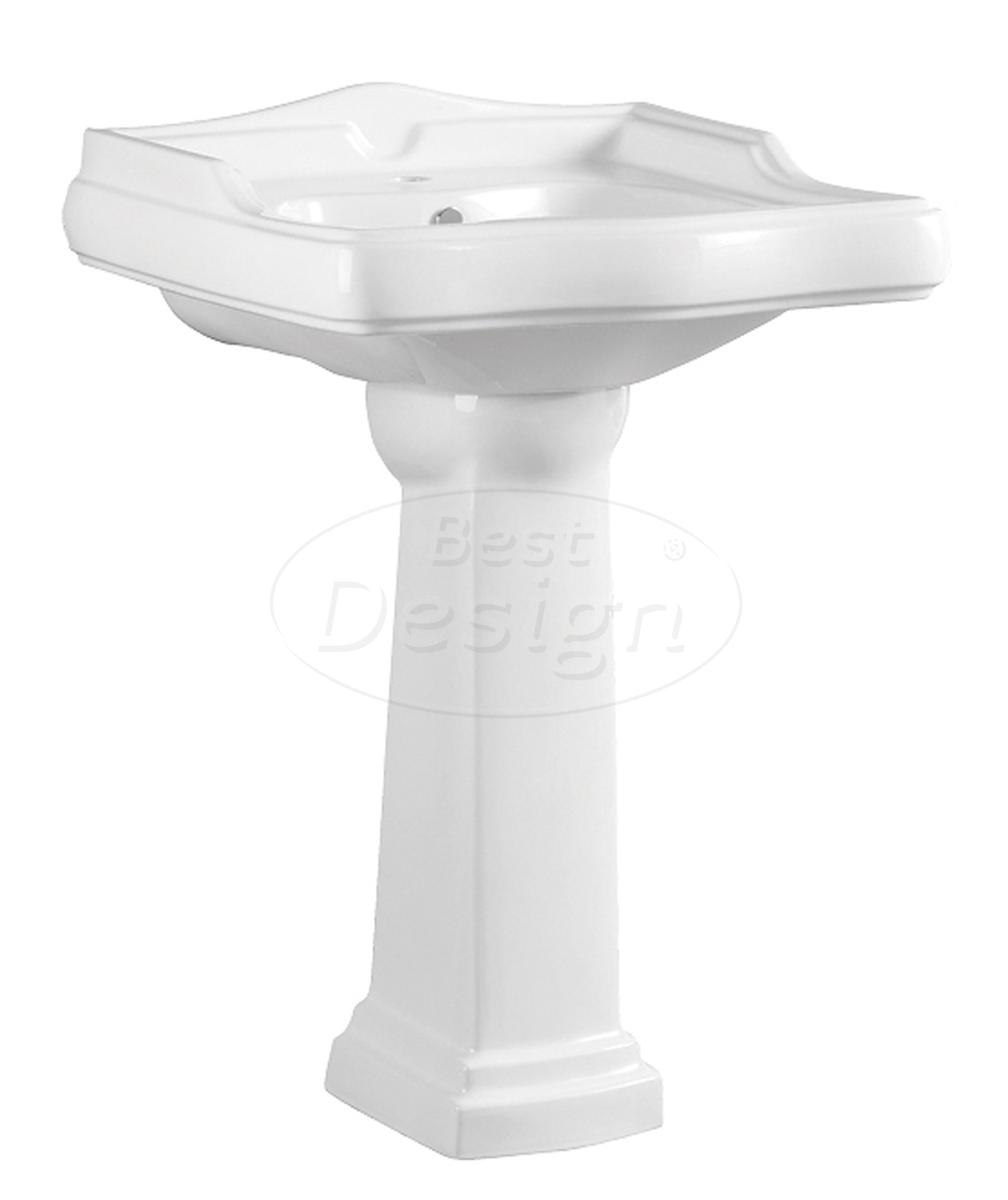 Liberty "London" wastafel + zuil 61x52x89cm - Artikelnr.: 4019810