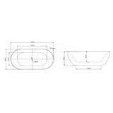 Color "Diamond" vrijstaand bad 180x86x60 cm - Artikelnr.: 4023890