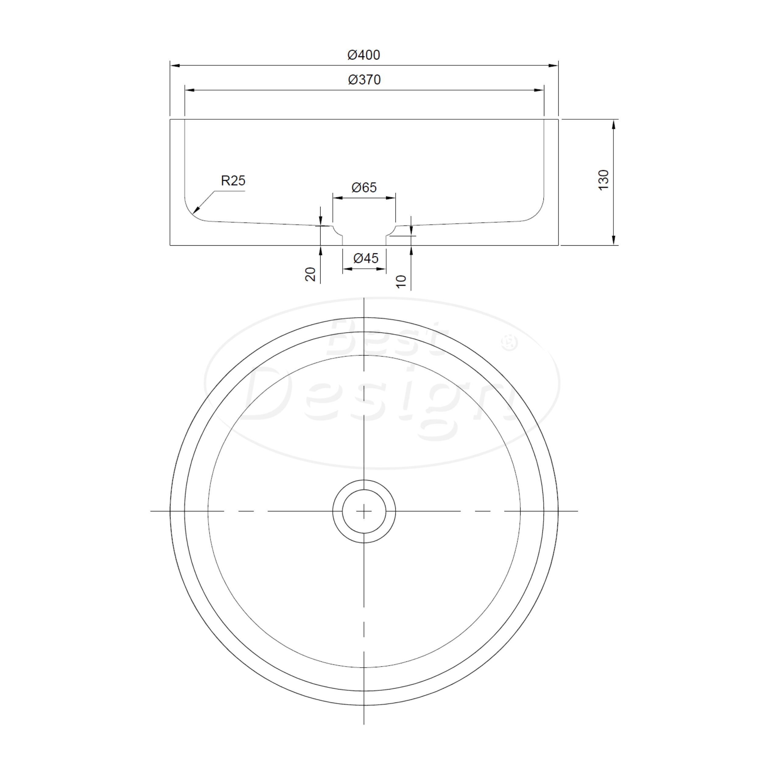 "Pureline" marmer waskom Ø 40 x 13 cm Coffee Mousse - Artikelnr.: 4026000