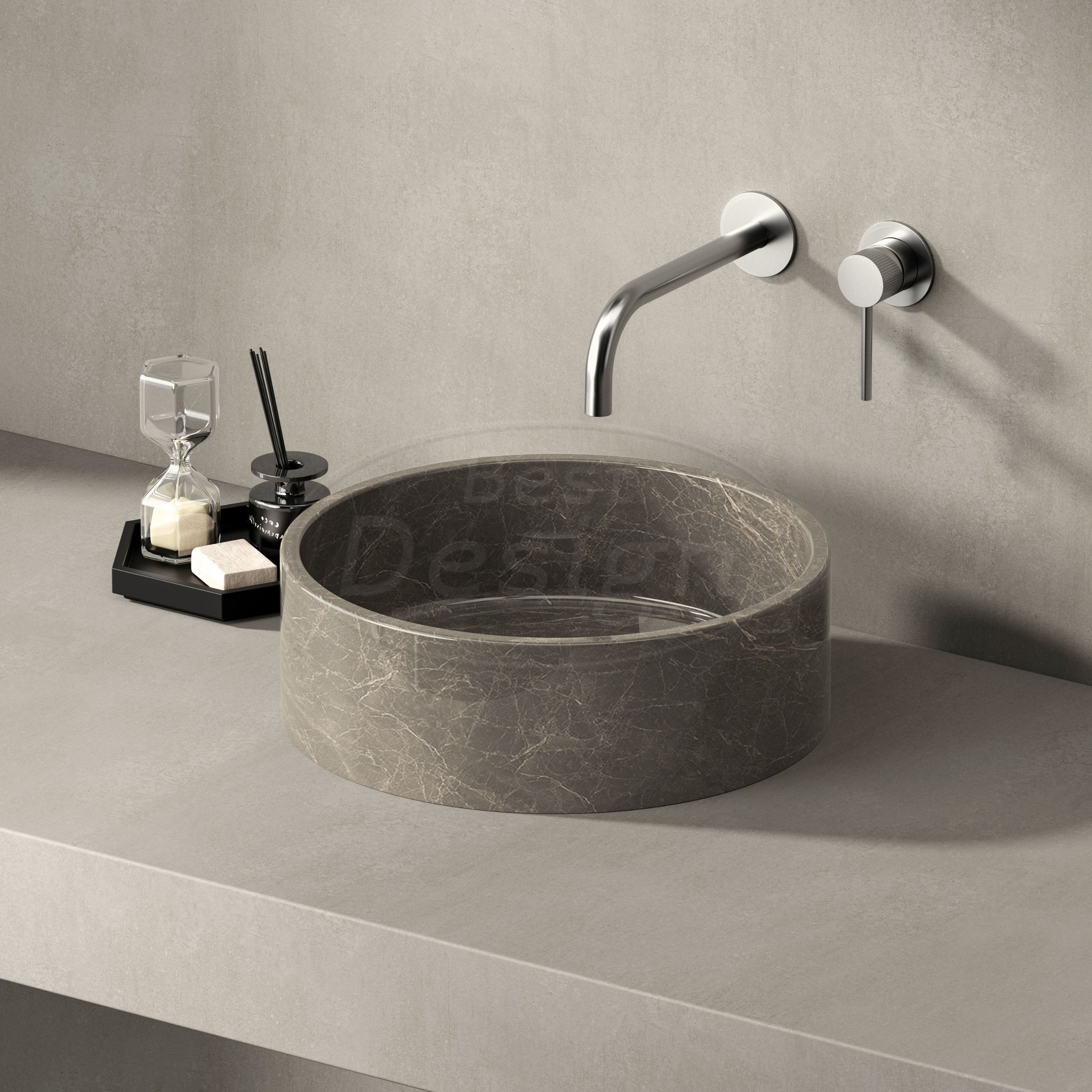 "Pureline" marmer waskom Ø 40 x 13 cm Coffee Mousse - Artikelnr.: 4026000